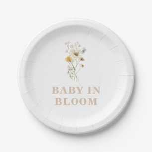 Baby in Bloom Wildflower Elegante Boho-Baby-Party Pappteller