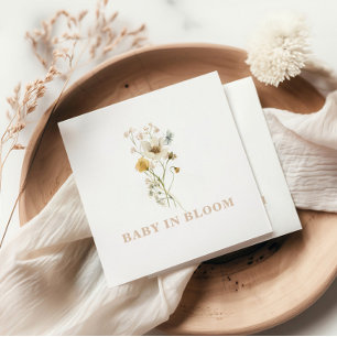 Baby in Bloom Wildflower Elegante Boho-Baby-Party Serviette