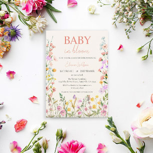 Baby in Bloom Wildflower Florale Mädchen-Baby-Part Einladung