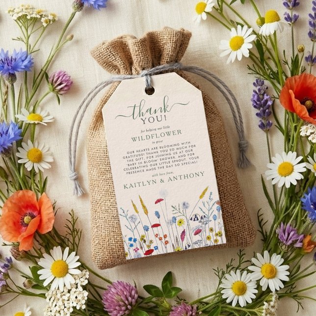 Baby in Bloom Wildflower Meadow Baby Shower Geschenkanhänger (Von Creator hochgeladen)