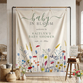 Baby in Bloom Wildflower Meadow Baby Shower Wandteppich