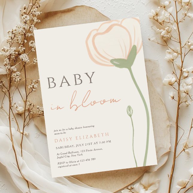 Baby in Bloom Wildflower Spring Baby Shower Einladung (Von Creator hochgeladen)