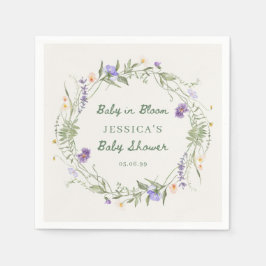 Baby in Bloom Wildflowers, Baby Shower Napkins Serviette