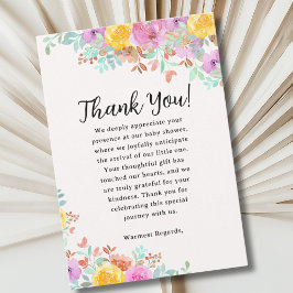 Baby in Bloom Wildflowers Floral Baby Shower Dankeskarte