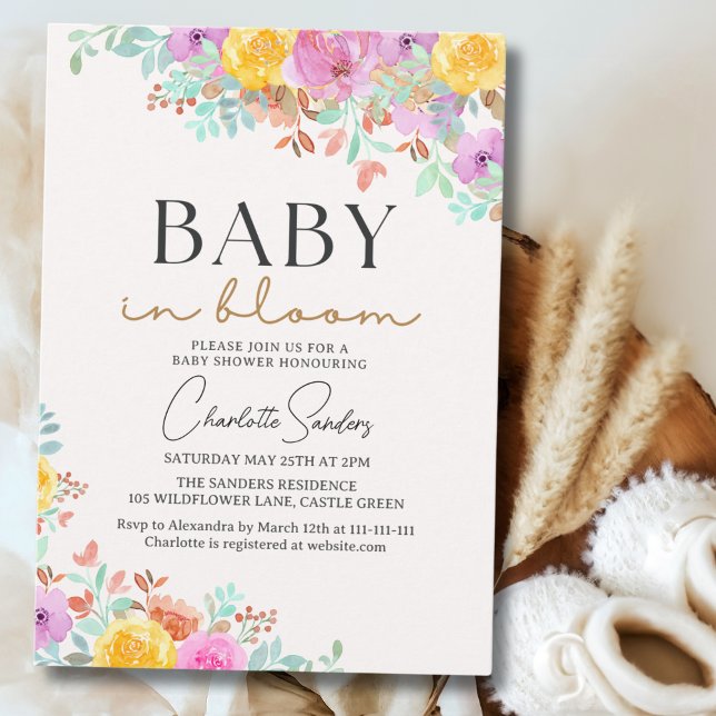Baby in Bloom Wildflowers Floral Baby Shower Einladung (Von Creator hochgeladen)