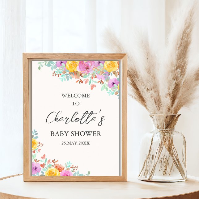 Baby in Bloom Wildflowers Floral Baby Shower Poster (Von Creator hochgeladen)