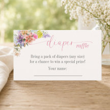 Baby in Bloom Windel-Raffle-Einschlusskarte