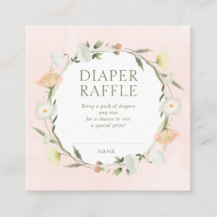 Baby in Bloom Windel-Raffle für Baby Shower Begleitkarte