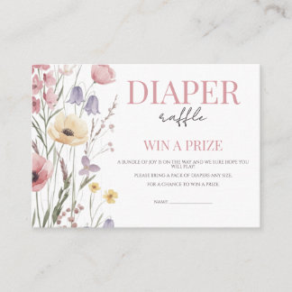 Baby in Bloom Windel-Raffle Wildblumen Begleitkarte