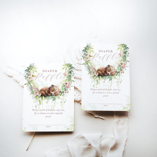 Baby in Bloom Woodland Floral Baby Duschtablett Begleitkarte (Von Creator hochgeladen)