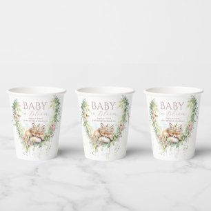 Baby in Bloom Woodland Floral Baby Girl Dusche Pappbecher
