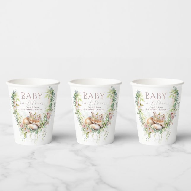 Baby in Bloom Woodland Floral Baby Girl Dusche Pappbecher (Multi)