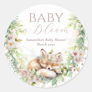 Baby in Bloom Woodland Floral Baby Girl Dusche Runder Aufkleber