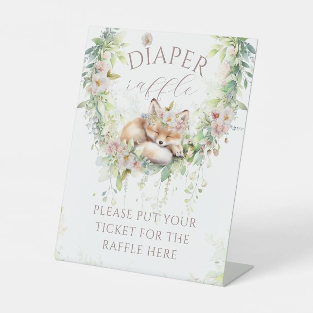 Baby in Bloom Woodland Floral Baby Girl Dusche Sockelschild (Vorderseite)