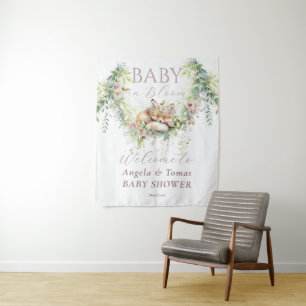 Baby in Bloom Woodland Floral Baby Girl Dusche Wandteppich