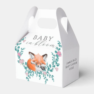 Baby in Bloom Woodland Fox Greenery Baby Shower Geschenkschachtel
