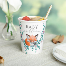 Baby in Bloom Woodland Fox Greenery Baby Shower Pappbecher