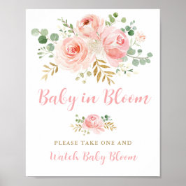 Baby in Bloom-Zeichen, Blume Favorit-Zeichen Poster