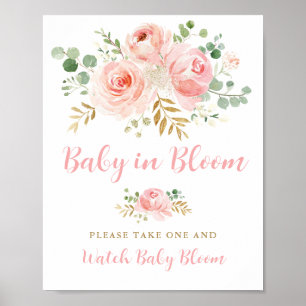 Baby in Bloom-Zeichen, Blume Favorit-Zeichen Poster