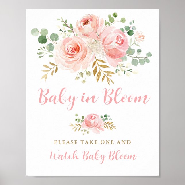 Baby in Bloom-Zeichen, Blume Favorit-Zeichen Poster (Vorne)