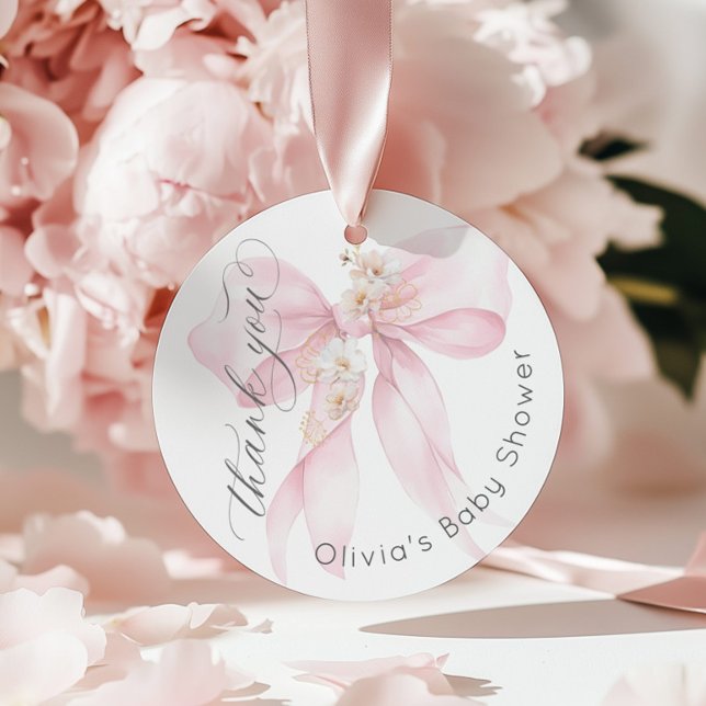 Baby in Bloush Blush rosa Bow Floral Vielen Dank Geschenkanhänger (Von Creator hochgeladen)