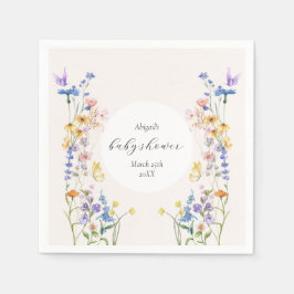 Baby in blühenden Babydusche Serviette