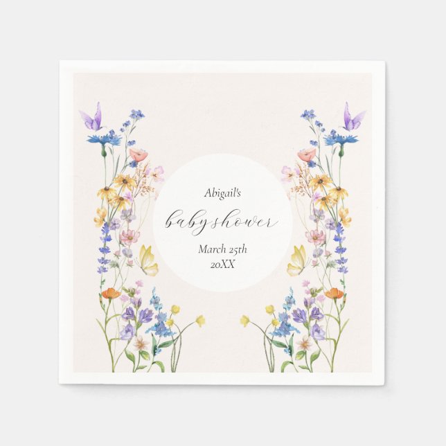 Baby in blühenden Babydusche Serviette (Vorderseite)