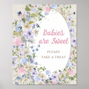 Baby in blühenden Frühlingsmilch Wildblumen Babys  Poster