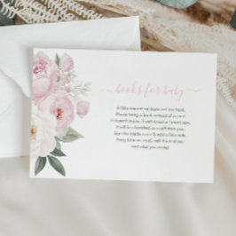Baby in blühenden rosa Blume Bücher für Babykarte Begleitkarte