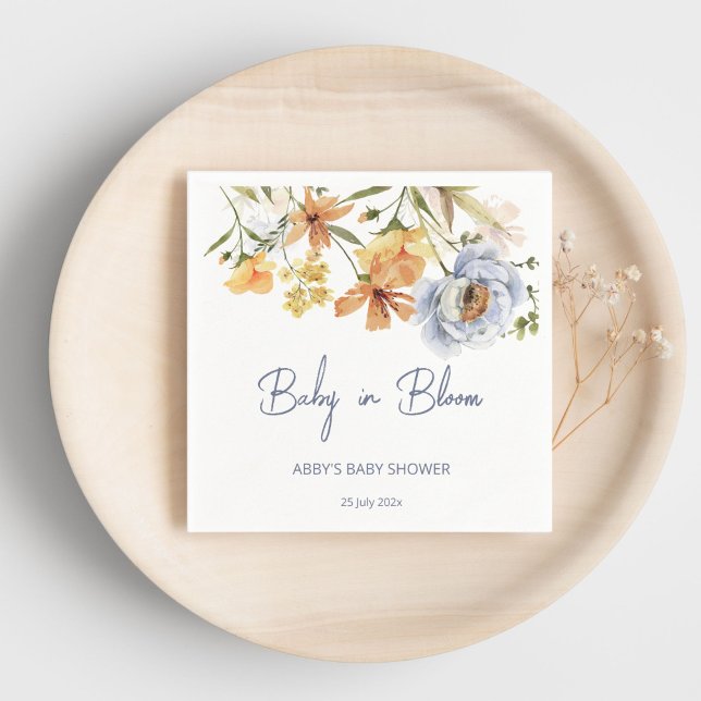 Baby in blühenden Wildblumen Babydusche gedruckt Serviette (Von Creator hochgeladen)