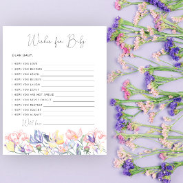 Baby in blühender Babydusche Wünsche für das Baby