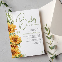 Baby in blühender eleganter Sonnenblumendusche Einladung