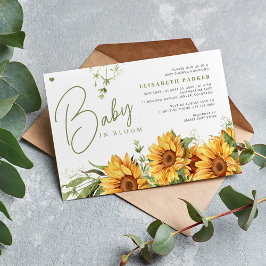 Baby in blühender, geschlechtsneutraler Babydusche Einladung