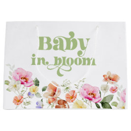 Baby in blühender Wildblume Babydusche Große Geschenktüte