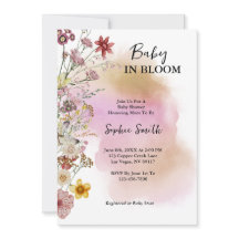 Baby in blühender Wildblume Wasserfarbe