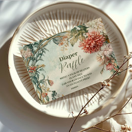 Baby in Blümflorale Wildblume Diapper Raffle Begleitkarte