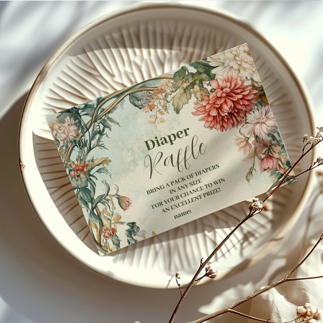 Baby in Blümflorale Wildblume Diapper Raffle Begleitkarte (Von Creator hochgeladen)