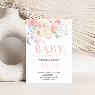 Baby in Blush Blush Pink BläsernBaby Dusche Einladung
