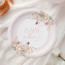 Baby in Blush Blush Pink BläsernBaby Dusche Pappteller