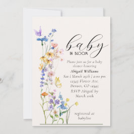 Baby in Blüte Baby Dusche Einladung