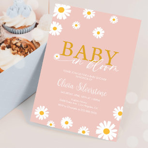 Baby in Blüte, Florale Daisy, Mädchen Baby Shower Einladung