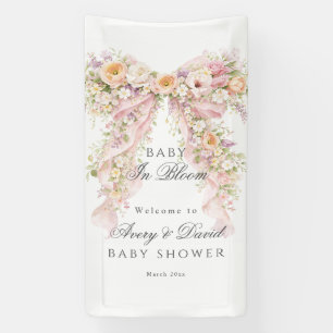 Baby in Blüte Florales Mädchen-Baby-Shower Banner