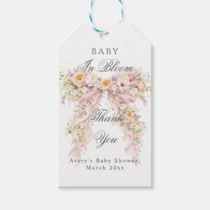 Baby in Blüte Florales Mädchen-Baby-Shower  Geschenkanhänger