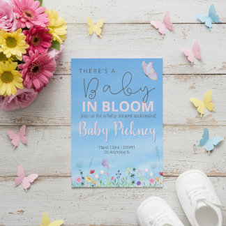 Baby in Blüte. Frühlings-Baby-Einladung Einladung