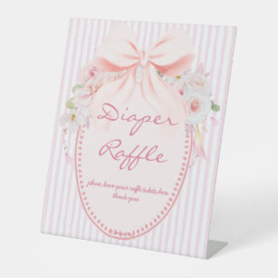 Baby in Blüte präppy Schleife Baby Shower Windel-R Sockelschild