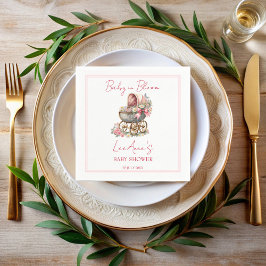 Baby in Blüte Vintage Blume Kinderdusche Serviette