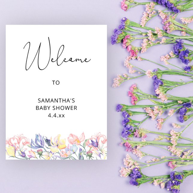 Baby in Blüte Willkommen in der Babydusche Poster (Von Creator hochgeladen)