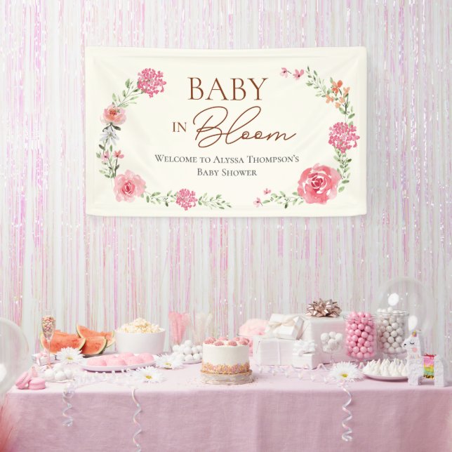 Baby in Blütenblütenblütendusche Banner (Party)