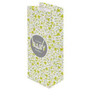 Baby in Blütendusche Geschenktüte Für Weinflaschen