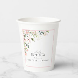 Baby in Blütenfarbe Blume Rosa Mädchendusche Pappbecher